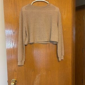 SHEIN Brown Ribbed Knit Top